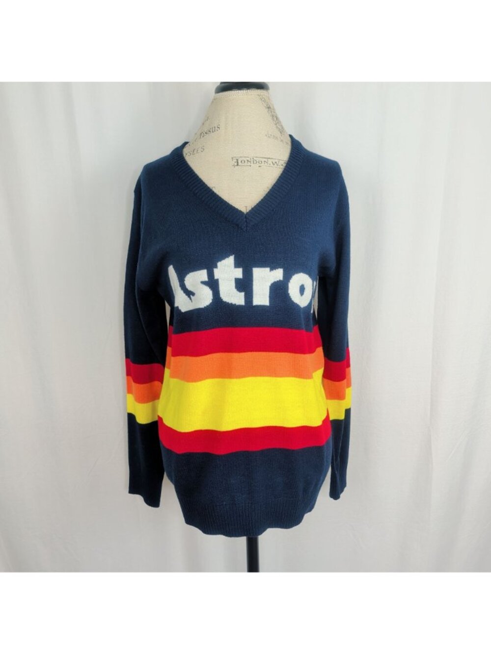 Vintage Houston Astros Sweater Large Blue Cooperstown - Picture 9 of 9